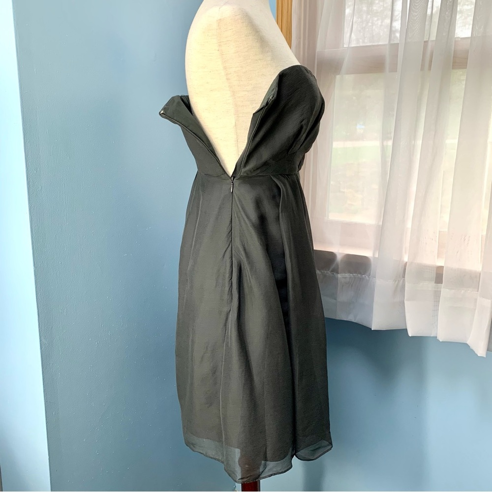 J. Crew Leona Grey Silk Strapless Dress - Picture 5 of 6